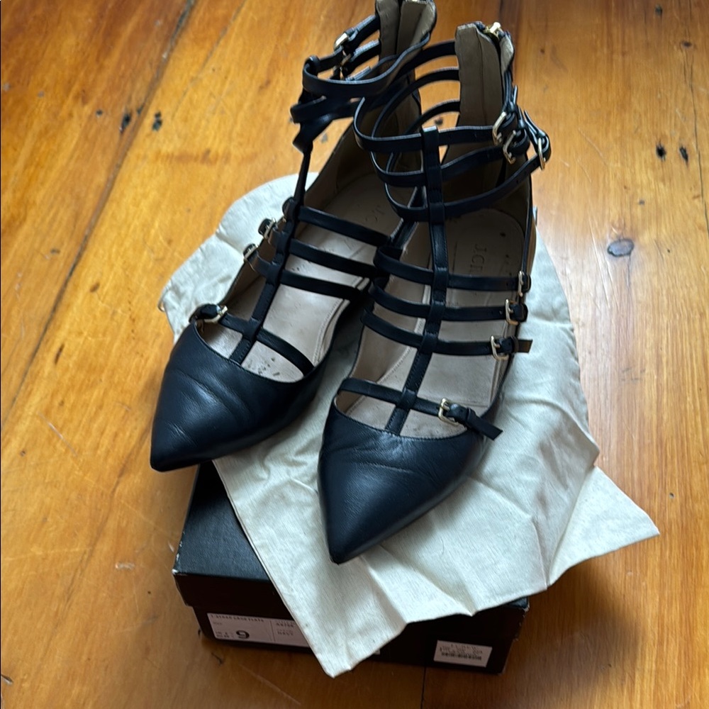J. Crew Navy Multi-Strap Flats
